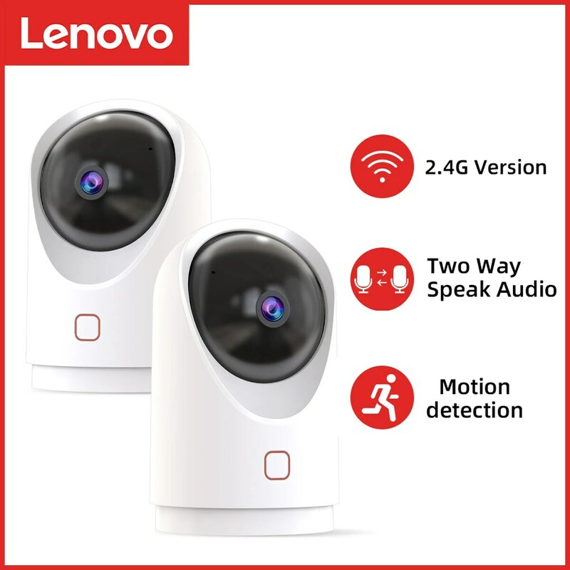Lenovo-ip屋内監視カメラwifihd 1080p,ワイヤレスホームセキュリティデバイス,ビデオベビーモニター,デュアルバンド接続