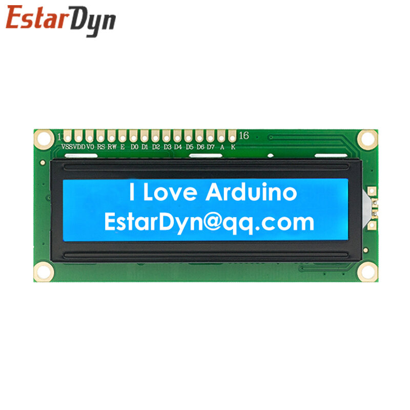 10 sztuk LCD1602 1602 moduł LCD niebieski/żółty tło Green Screen 16x2 znaków wyświetlacz LCD 5V dla arduino