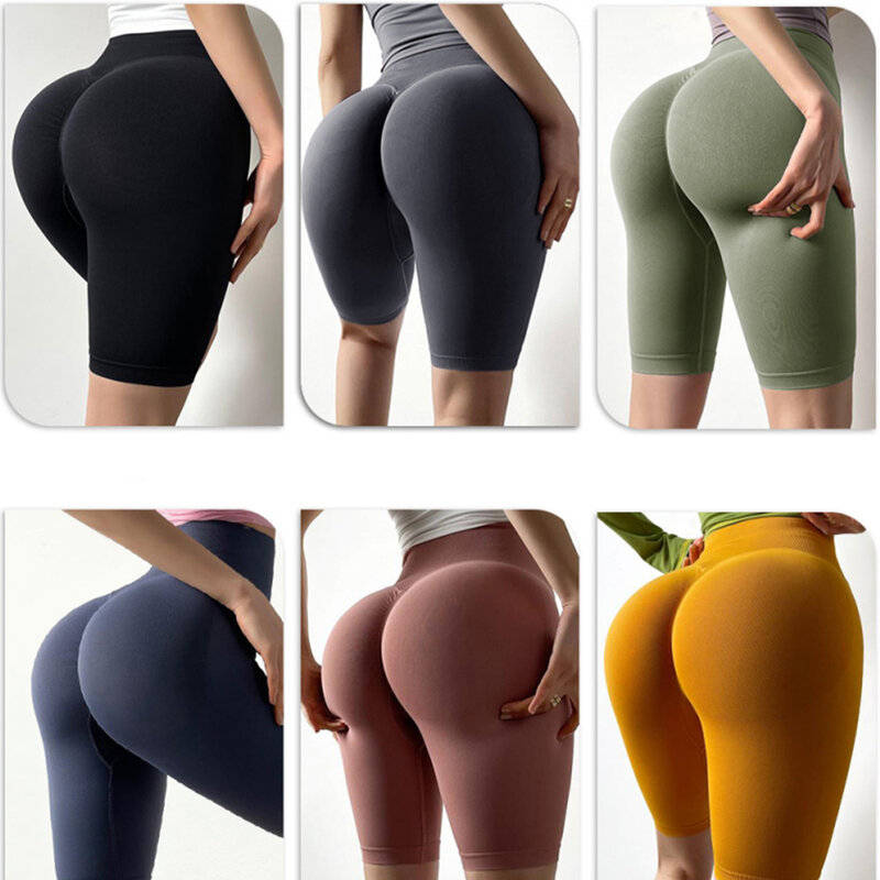 Pantalones cortos de Yoga de cintura alta para mujer, mallas deportivas sin costuras para gimnasio, mallas sexys para Fitness, pantalones cortos para bicicleta, ropa deportiva