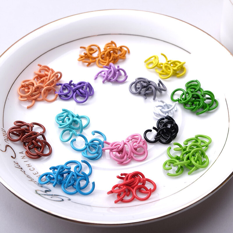 100 pçs/lote colorido metal círculo aberto saltar split anéis colar pulseira brinco diy jóias encontrando fazer acessórios 1.2x8mm