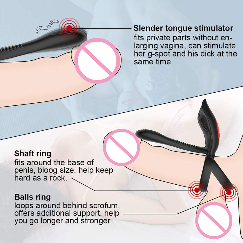 คู่ใหม่ Delay Ejaculation Penis Vibrator คู่แหวนหัวนม Massager ของเล่นสำหรับผู้ใหญ่สำหรับผู้ใหญ่ Clitoris Stimulator