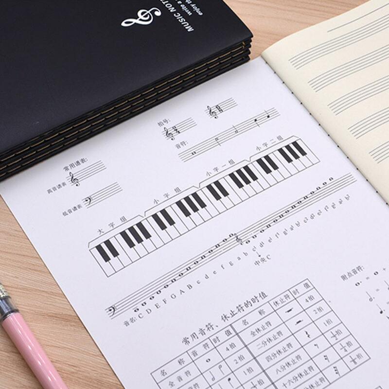 Cuaderno Universal para práctica musical, libreta de cinco líneas con patrón aleatorio, herramienta musical, papel de aprendizaje de notas, 18 hojas