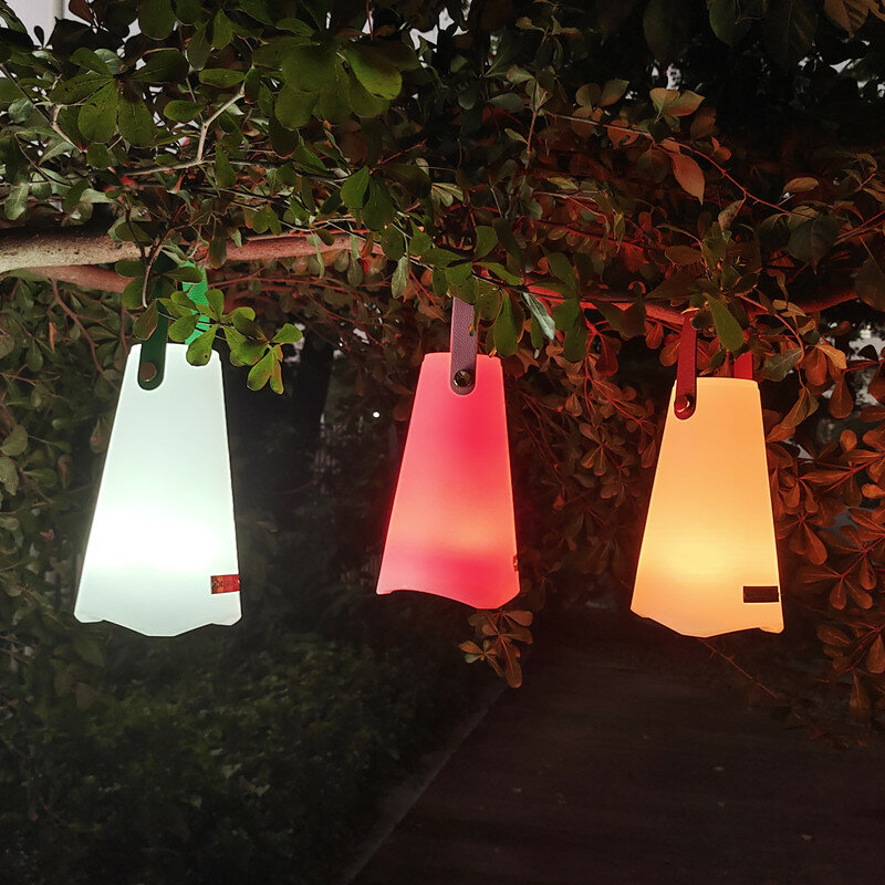 야외 방수 조명 휴대용 RGB LED 무드 조명 랜턴 조명 캠핑 램프 원격 제어 야간 조명 핸들