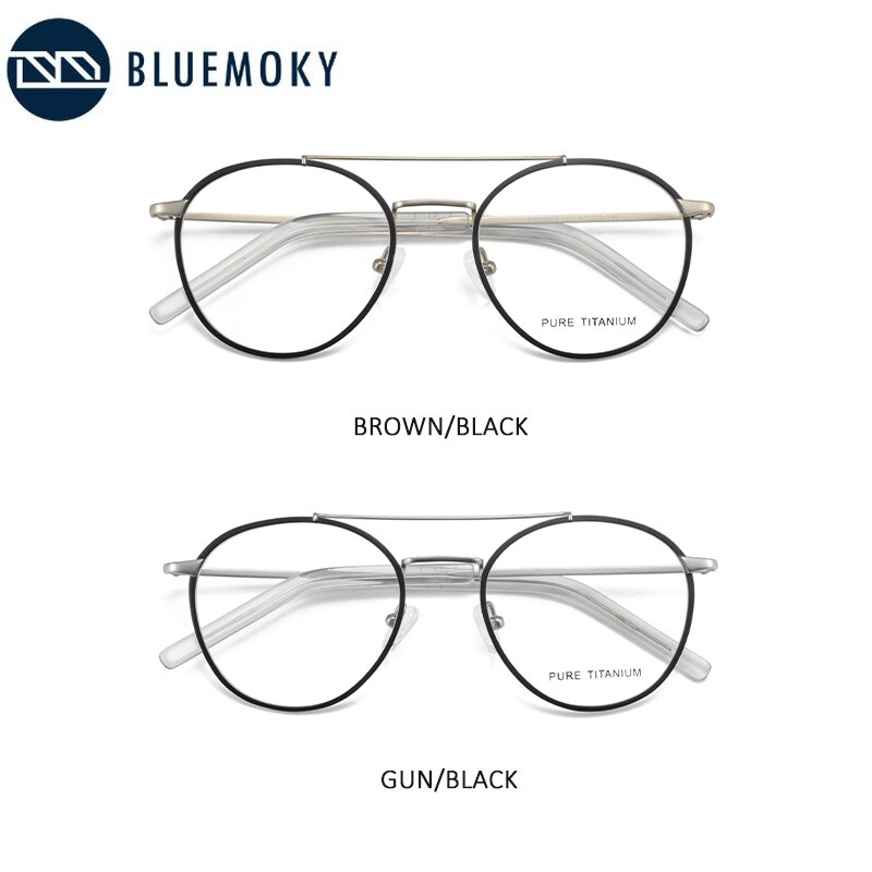 Bluemoky Pure Titanium Bril Fpr Mannen Vrouwen Bijziendheid Optische Anti-Blue-Ray Meekleurende Lens Brillen Frame