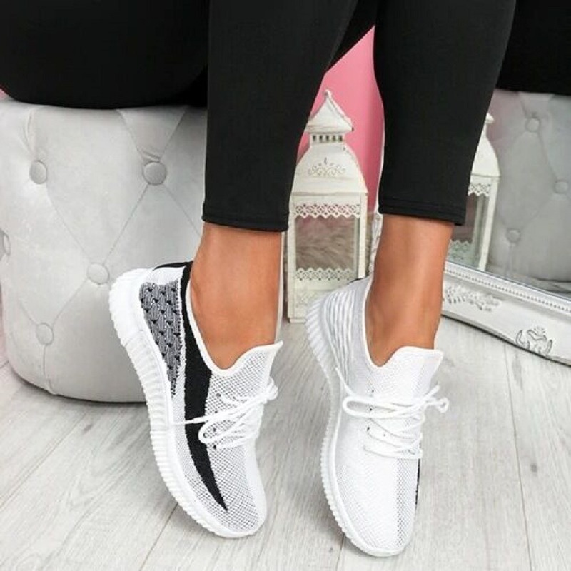 Slip on Shoes for Women Flat Nursing Shoes Ballet Flats Casual Fashion Sports Shoes Spring Autumn Mesh Lace-up Chaussure Femme