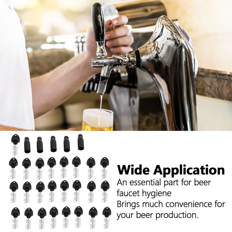 25PCS Beer Plugs Tap Brush + 5PCS Beer Tap Cover Faucet Cap Beer Machine Faucet Accessories Faucet Accessories Set