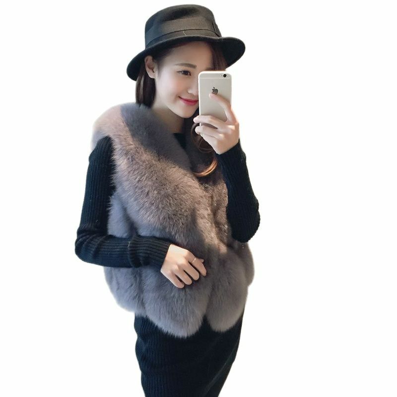 Lededaz S-3XL Mink Jassen Vrouwen Hoge Kwaliteit 2020 Winter Fashion Black Faux Fur Coat Warm Mouwloze Gliet Vest Fake Fur jas