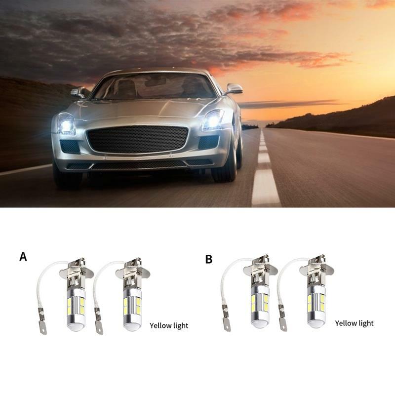 2 sztuk światła przeciwmgielne samochodu H3 5630 LED 1W 6000K 300-350lm jazdy Foglights wysokiej jasności reflektory samochodowe 80W LED żarówka