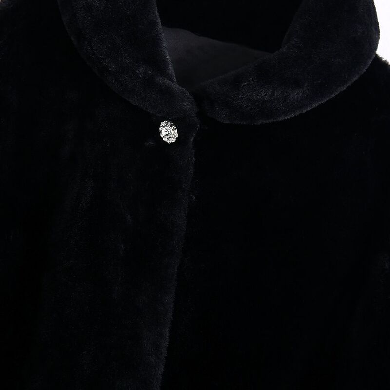 Xnwmnz preto formal festa de noite jaquetas envolve capas de pele do falso casamento capas inverno feminino bolero wrap xales 2021 encolher