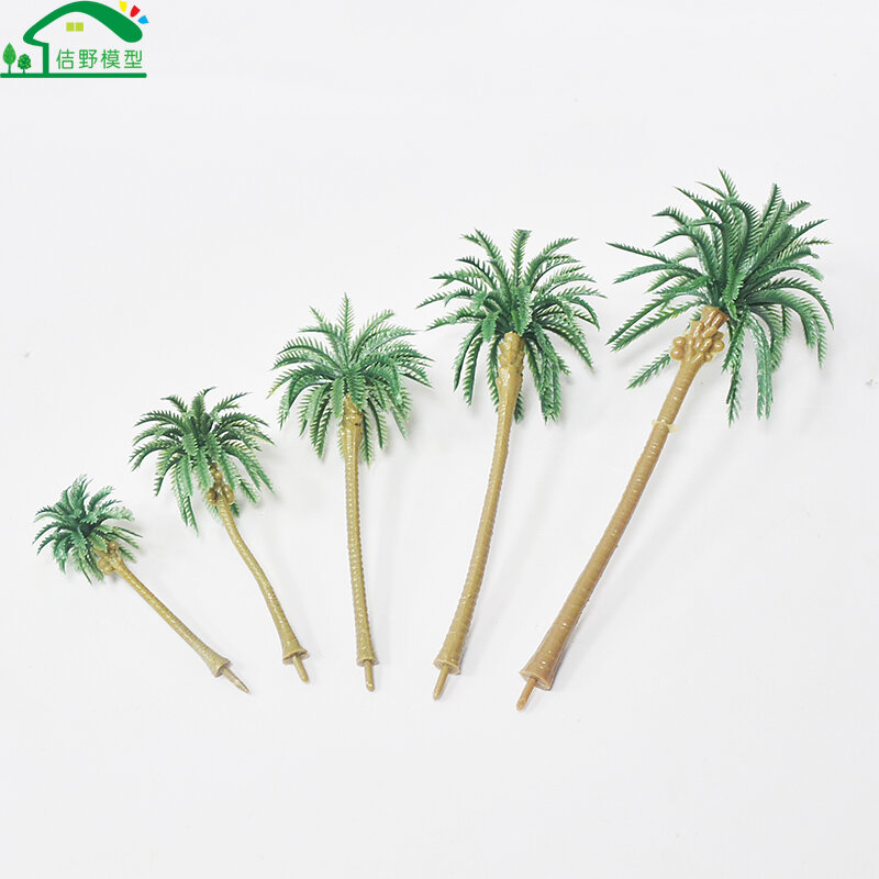 Miniatuur Palmboom Plastic Schaalmodel Kokospalmen Trein Architectonische Spoorweg Spoorweg Landschap Landschap Materialen 36Pcs