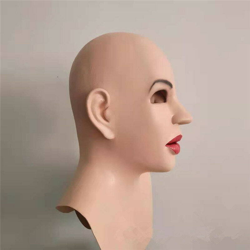 Новый сексуальный латексный реалистичная женский маска от солнца пикантные Для женщин кожи маскарадные маски для трансвеститов с полным п...