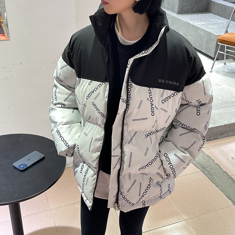 2021 inverno jaqueta feminina para baixo casaco de algodão estilo coreano gola para baixo casaco-roupas acolchoadas tiro real novo