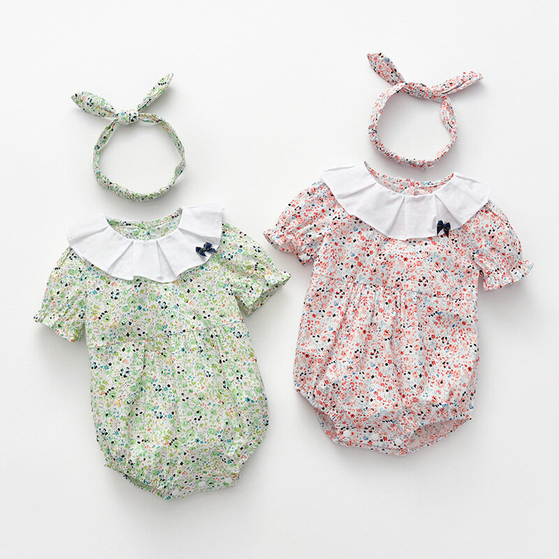 Детская одежда бренда Yg, летний костюм для новорожденных, цельный костюм для младенцев с идиллическими ароматизационными цветами, для дево...