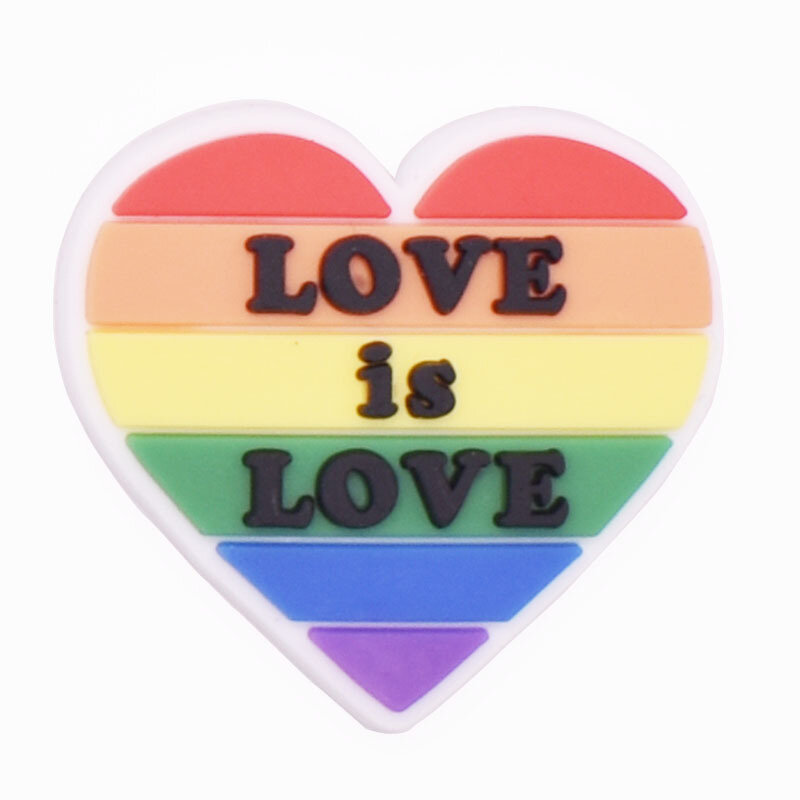 1pc Love is love Gay Lesbian PVC Charms per scarpe accessori Fit Croc JIBZ sandali scarpe da giardino decorazione regali per feste