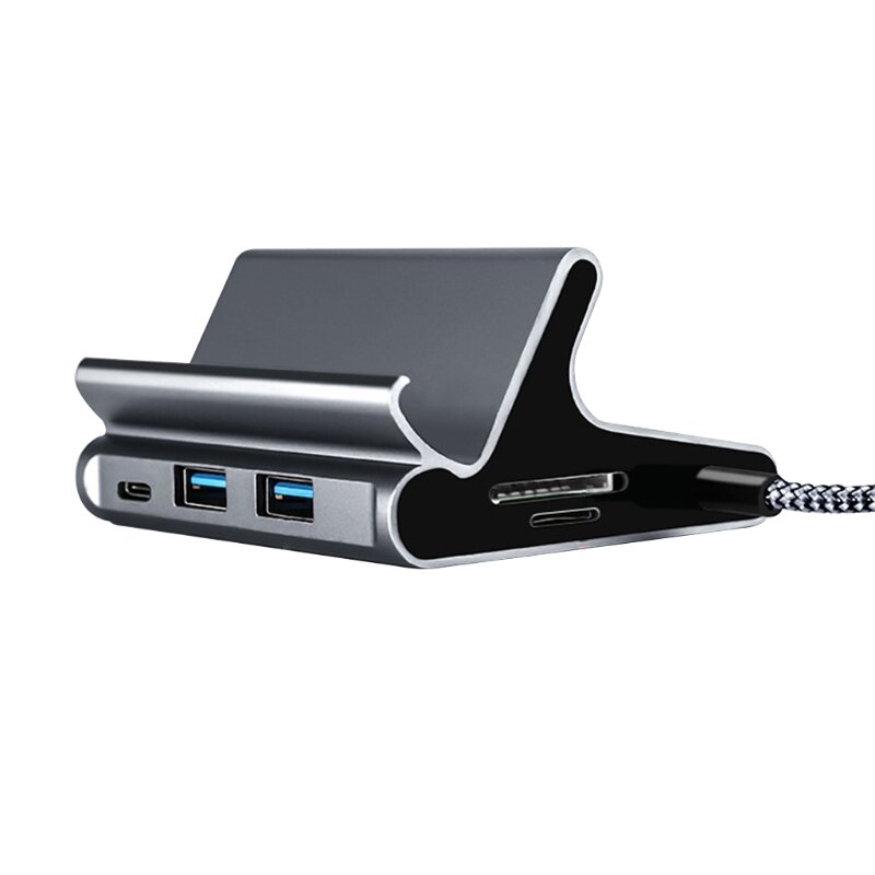 Seven-in-One Hub To HDMI-compatible+PD+Usb3.0x2+Rj45 + Card Reader Type-C Dock