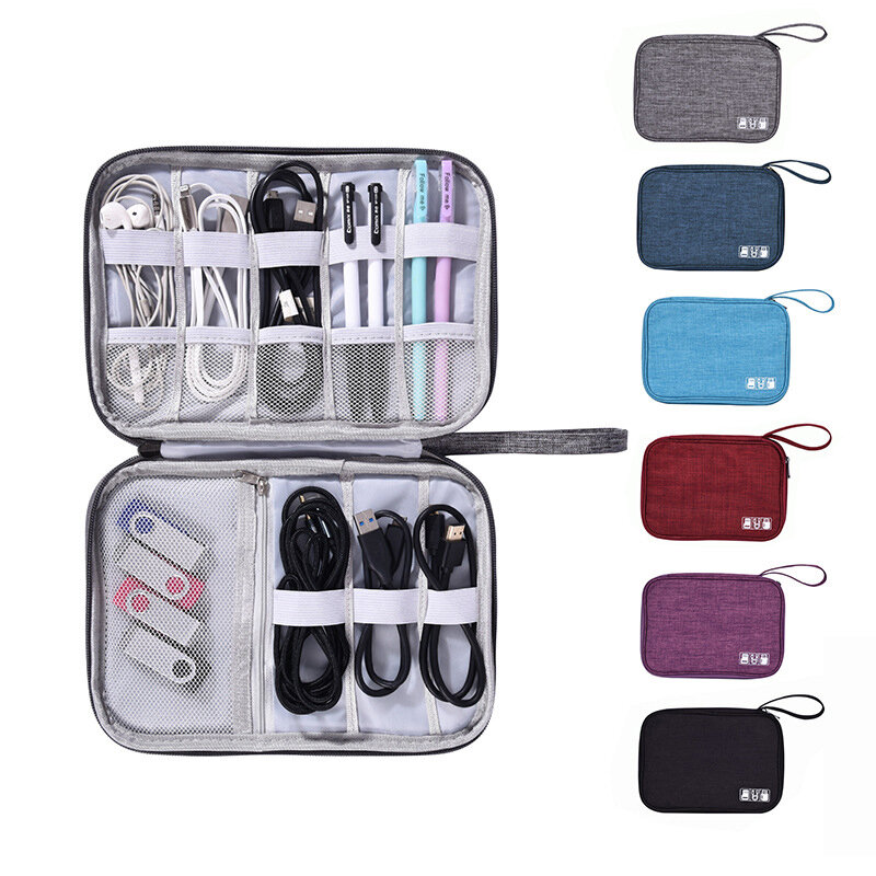 Bolsas digitales para cargador de cables de viaje, organizador de cables de auriculares a prueba de agua, estuche para dispositivos de alimentación, artículos de accesorios