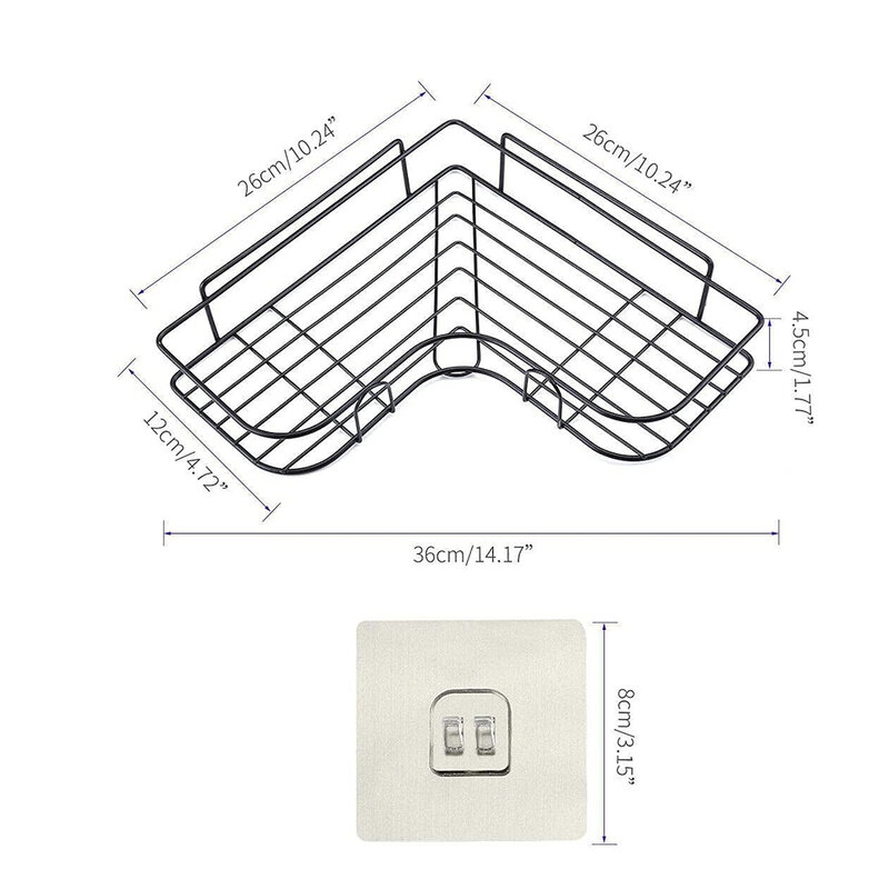 Carrito con estantes para ducha de baño, organizador de esquina de pared Triangular, cesta Triangular sin perforación, diseño