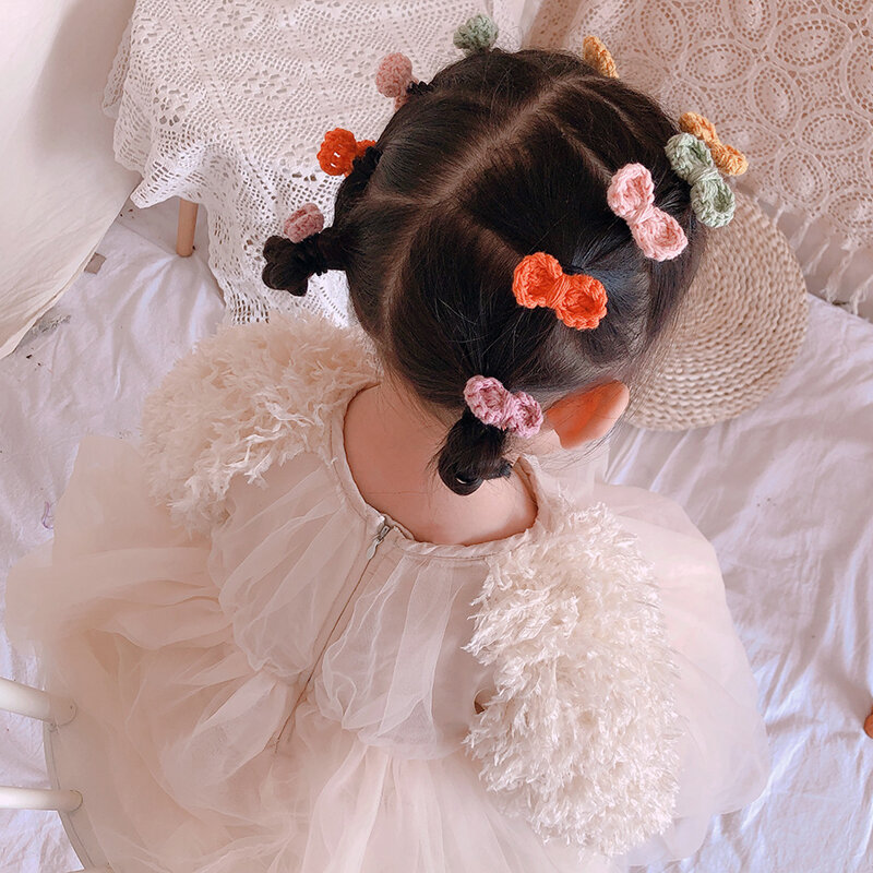 South Korea's new children's head rope does not hurt hair, girls tie hair, tendons, hair circles, flowers, hair ornaments, baby'