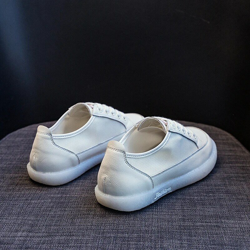 Aiyuqi tênis das mulheres malha 2021 novo verão sapatos de couro genuíno meninas malha casual grande tamanho estudante placa sapatos