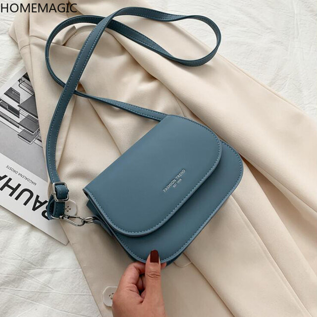 HOMEMAGIC 2021 스타일 패션 트렌드 크로스 바디 솔리드 플랩 숄더 백 디자이너 핸드백과 지갑 작은 여성 메신저 가방