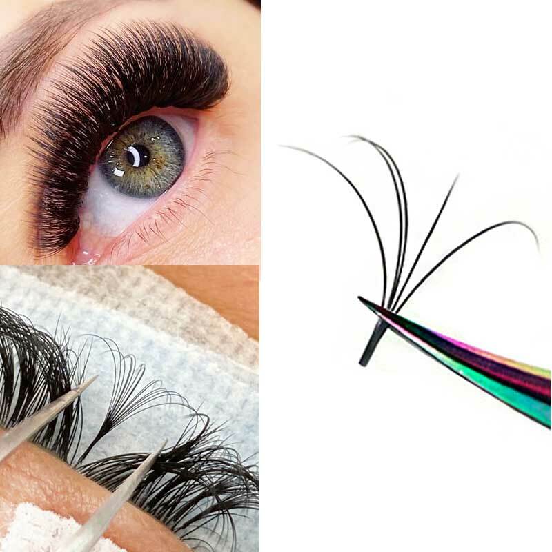 C/CC/D/DD Curl Easy Fanning Volume Mega Eyelashes Extension Auto Flowering Rapid blooming fans lashes Fast Delivery
