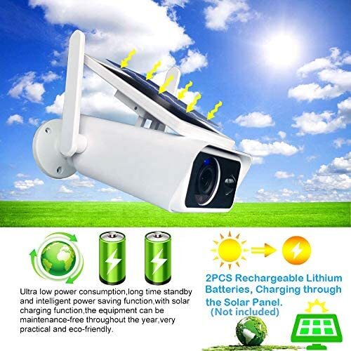 FHD 3MP Solar Battery WiFi Camera Outdoor IR Night Vision Two-Way Audio PIR Detect Alarm Wireless Rechargeable CCTV IP Camera
