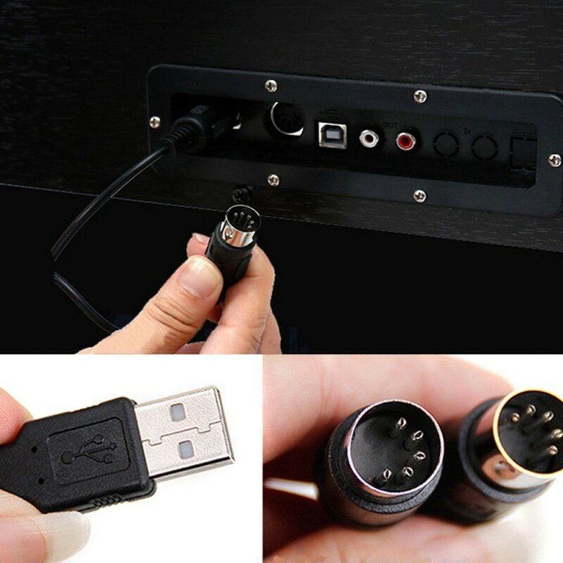 USB IN-OUT MIDI Interface Cable Converter PC Music คีย์บอร์ดอะแดปเตอร์สำหรับ XP/VISTA/IMAC/Widow7ระบบปฏิบัติการ2021ใหม่