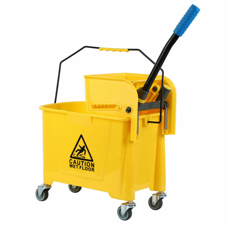 Honhill Cleaning Trolley 20L With Press Cleaning Trolley Mop Bucket Wiper For Home Shop Garden Hotel Cleaning