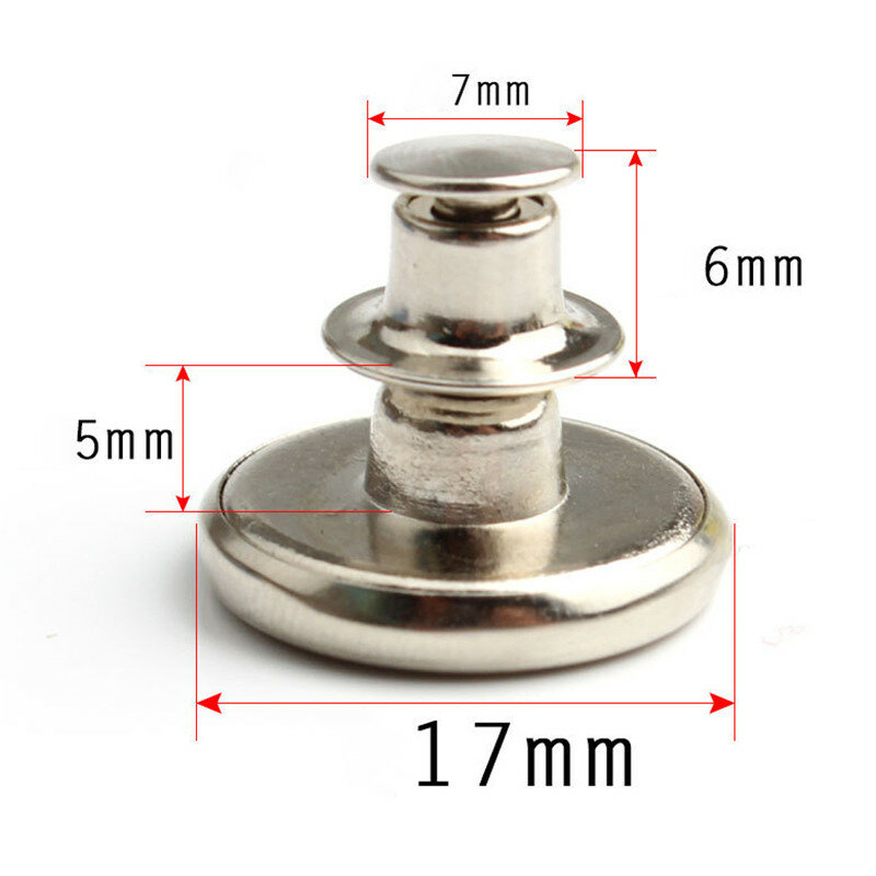 Botones de Metal instantáneos desmontables para pantalones vaqueros, Pin de cierre a presión, botón retráctil, ajuste perfecto para reducir la cintura, 17mm, 2 uds.