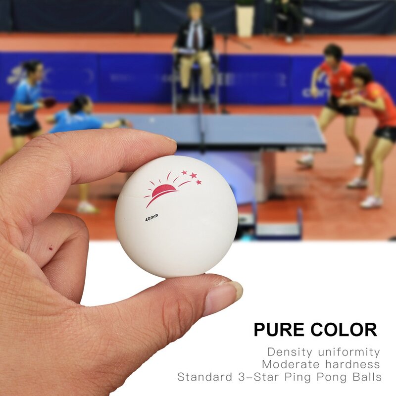 60 pezzi 3 stelle allenamento e intrattenimento 40MM ping pong, materiale celluloide di alta qualità, buona elasticità e durata