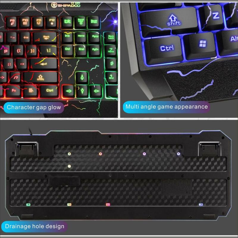 LED Leucht Gaming Tastatur Maus Combos USB Wired Gamer Kit Hintergrundbeleuchtung Wasserdichte Multi-Media Keyboard und Maus Set für PC