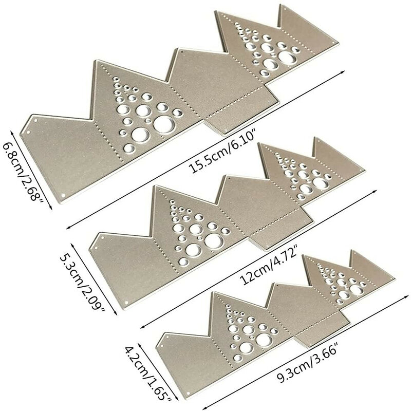 3 шт. металлический шаблон для резки, Звездный складной шаблон, форма для скрапбукинга, шаблон для тиснения женский шаблон для декора