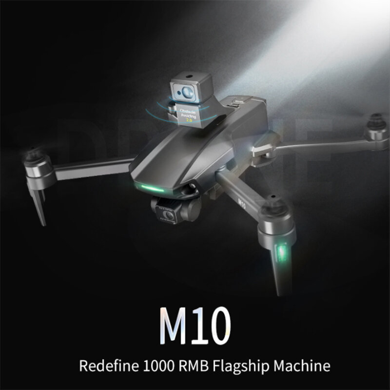 Drone professionnel M10 MAX, 8k, gps, wifi 5g, caméra à cardan 3 axes, moteur sans balais, carte TF, distance rc 1.2km