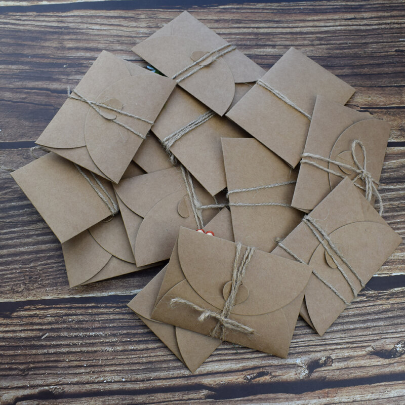 24 Pièces Enveloppes en Papier Kraft, Carte Cadeau Papier Kraft