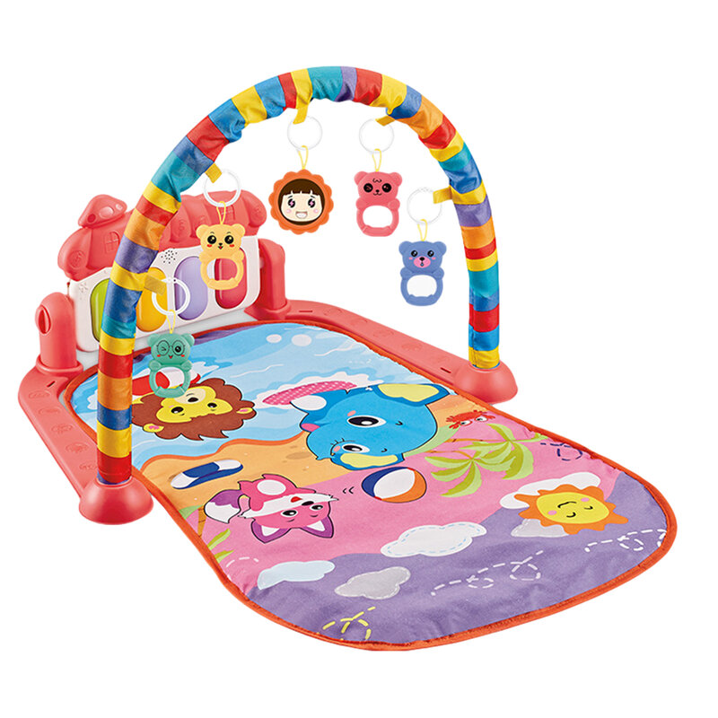 Tapete de brincar musical para bebês, piano de atividades com pedal pendurado, brinquedo fitness para bebês de 3-6-12 meses
