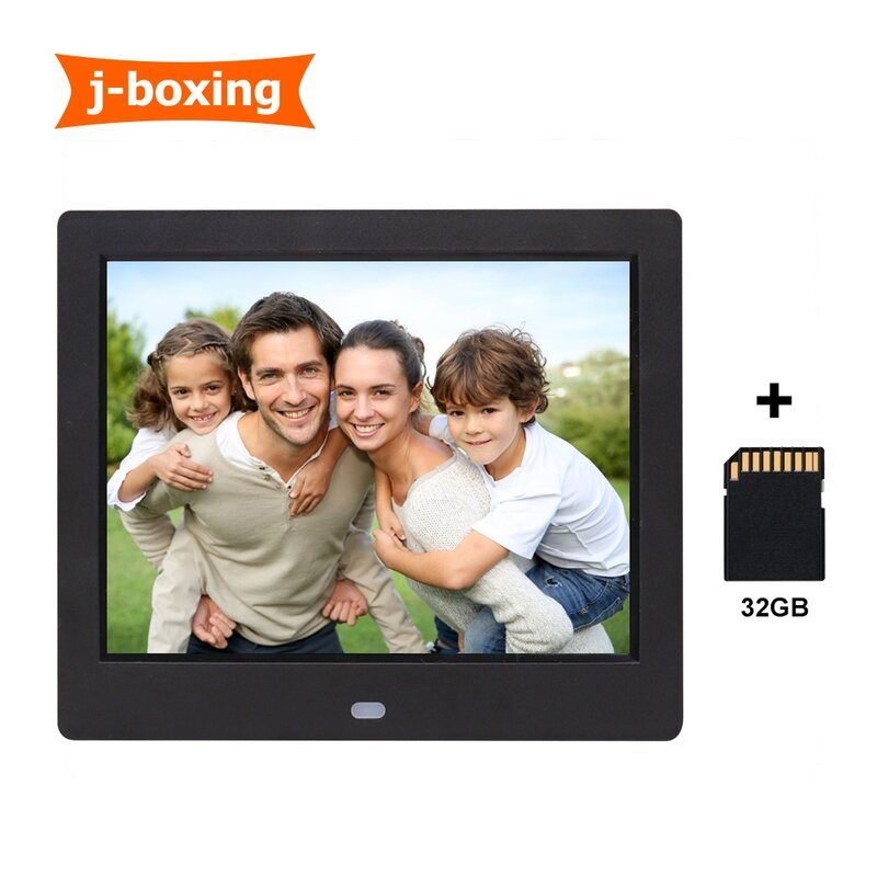 8inch Multi- Media Digital Photo Display 8'' TFT LCD Digital Picture Frame Auto Slideshow, Plug and Play with 32GB TF Card