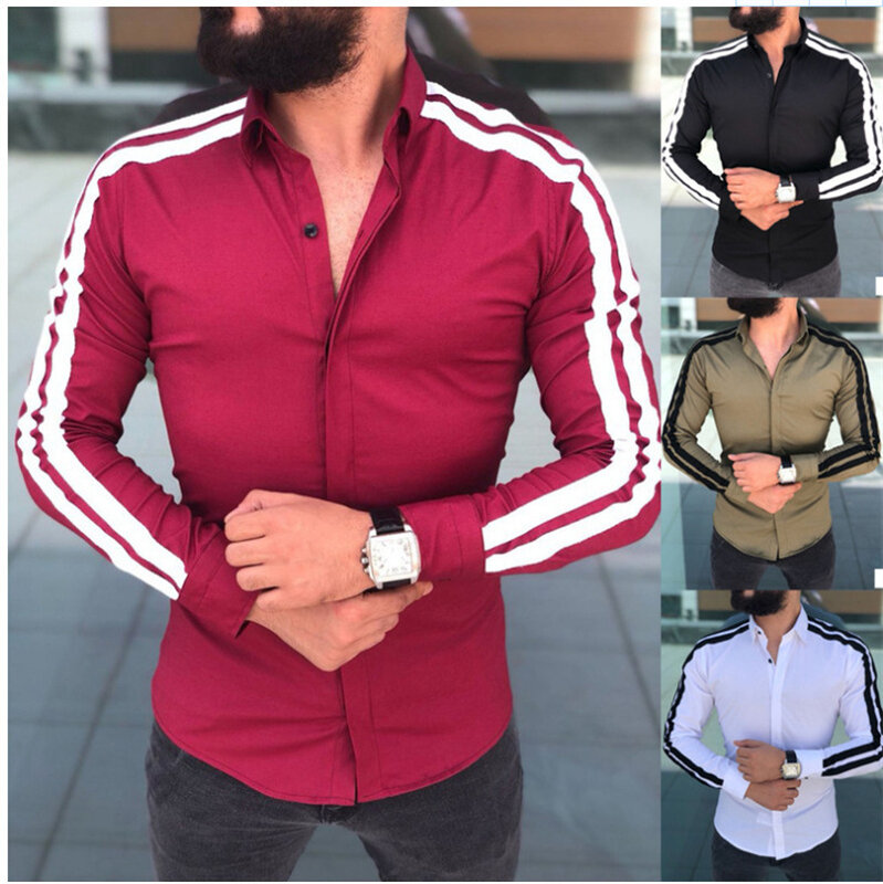 2022 heißer Verkauf Europäischen Amerikanische männer Kleidung Lässige Mode Gedruckt Hemd Einreiher Strickjacke Lange Hülse Hemd Männer