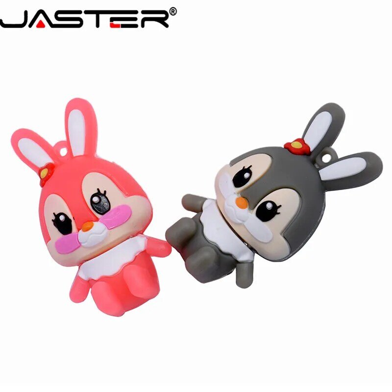 JASTER 선전용 소형 만화 외부 저장 USB 2.0 4GB 8GB 16GB 32GB 64GB 귀여운 토끼 주 USB 섬광 드라이브