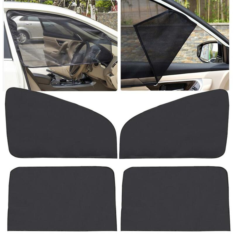 Parasol para ventana lateral delantera y trasera de coche, cubierta de malla, aislamiento solar, tela antimosquitos, Protector UV, 4 piezas