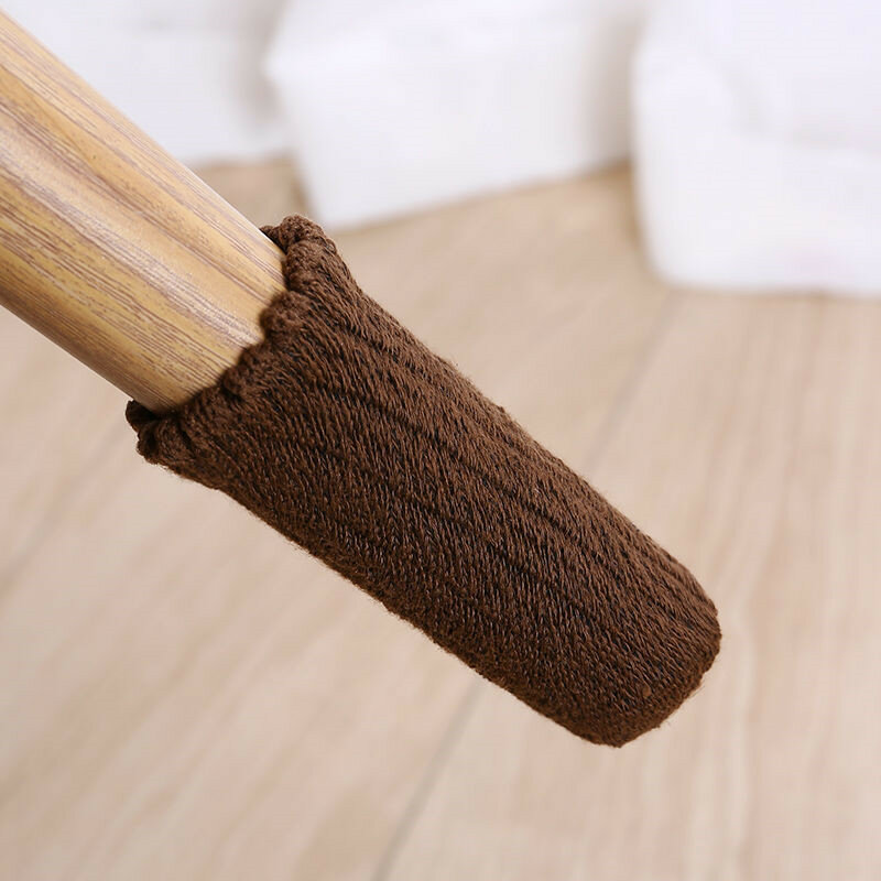 24 Stks/partij Breien Meubels Benen Sokken Effen Kleur Stoel Voet Cover Wood Floor Protectors Pads Doek Tafel Been Caps Anti-Slip
