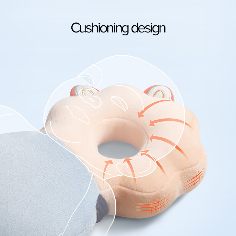 Almofada de proteção de cabeça de bebê de algodão animal macio ajustável anti-queda travesseiro resiliência almofada protetora cuidados com o bebê seguro