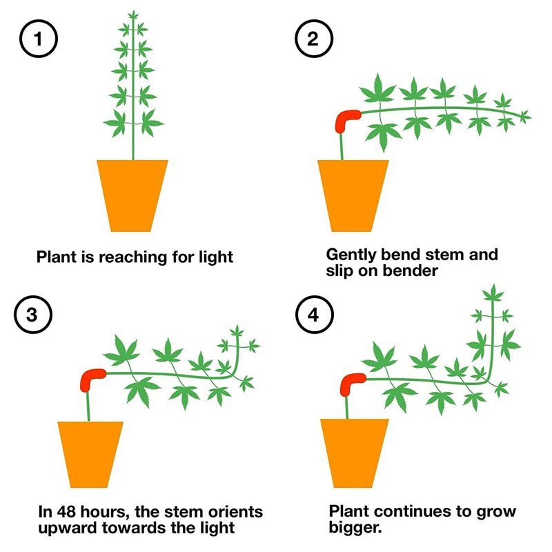 35 sztuk HMG 90 stopni roślin Bender dla niskiego stresu szkolenia i roślin stopień roślin Bender roślin szkolenia zakrzywione pojemnik na rośliny 2021