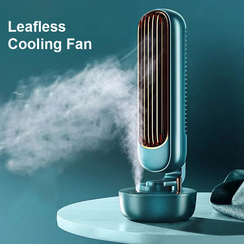 2021 novo refrigerador de ar mini ventilador multifuncional desktop silencioso ventilador de refrigeração umidificador escritório em casa usb sem folhas recarregável ventilador