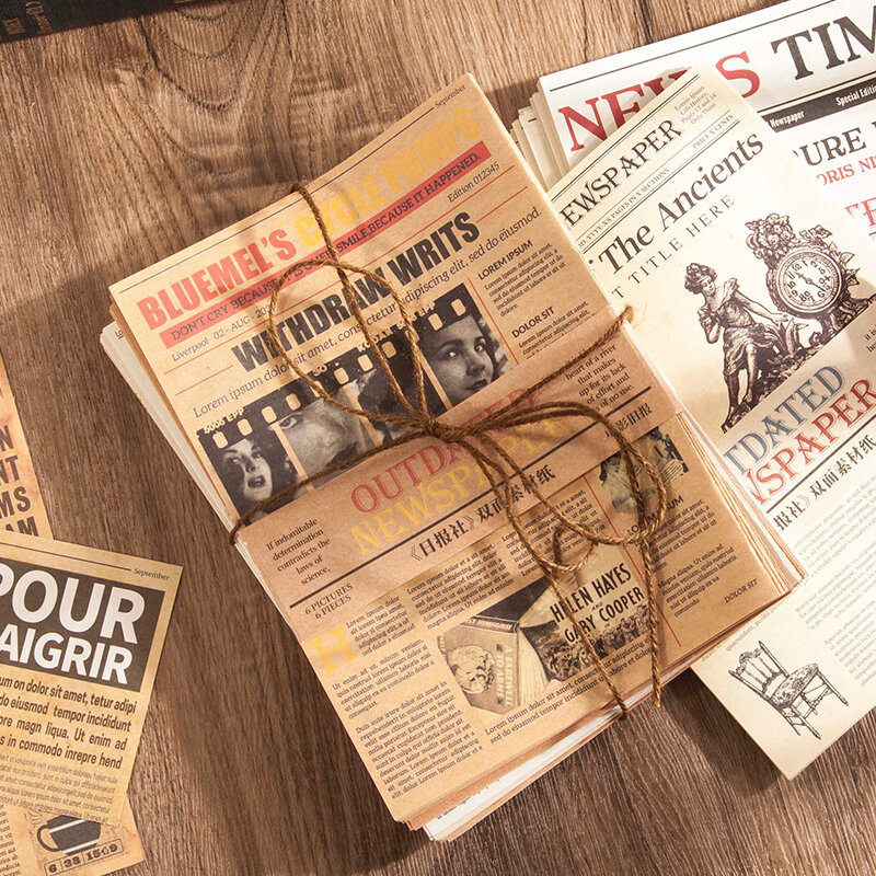 Dimi 6 arkuszy gazety serii dwustronny papierowy materiał Retro ręcznie łza papier DIY zakładki Deco Bullet czasopisma Scrapbooking