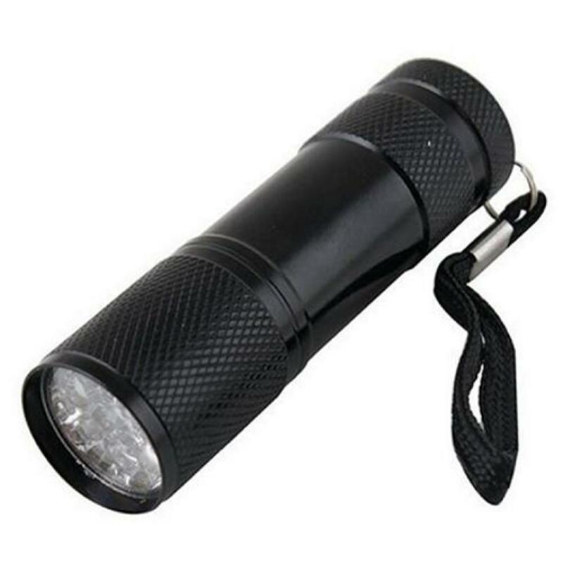 Mini lampe de poche à 9 LED UV, lumière Ultra violette avec fonction Zoom, Mini détecteur de lumière noire UV
