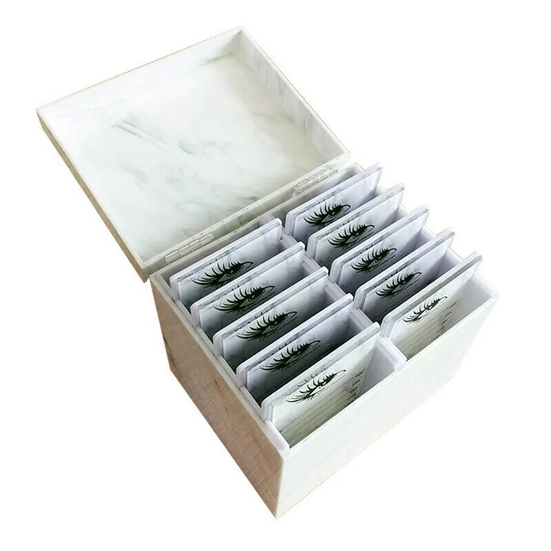 Новинка 2020 коробка для хранения норковых ресниц 10 слоев органайзер для макияжа поддон для клея для накладных ресниц инструмент для наращив...
