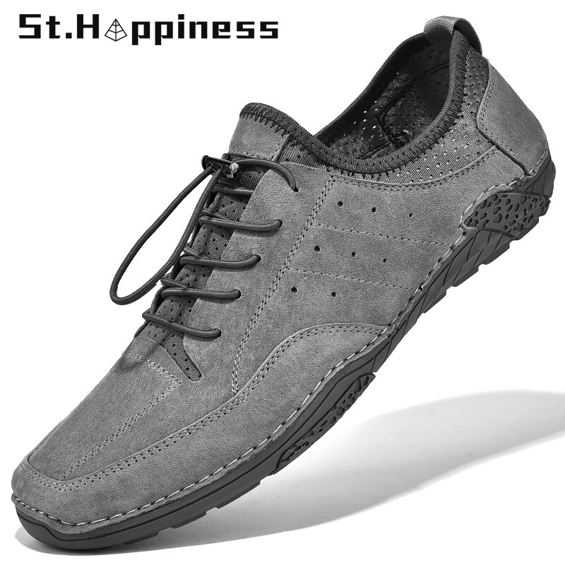 2021 New Men Casual Shoes Fashion Comfortable Leather Driving Shoes Handmade Luxury Brand Moccasins Loafers Flat Shoes Big Size