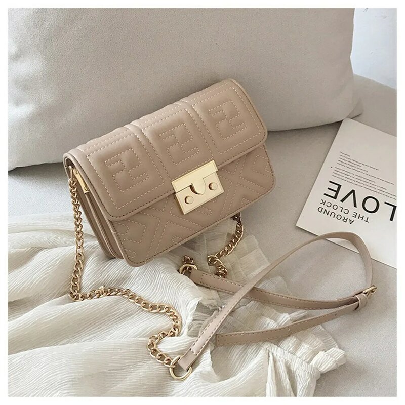 Senior Sense – sac à main à bandoulière en fil brodé, petit sac carré de luxe français avec chaîne, nouvelle mode