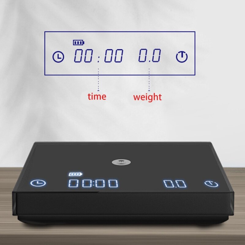 Rechargeable Coffee Scale Smart Waterproof Digital Electronic Pour Drip Espresso Coffee Scale With Timer 2kg/0.1g USB Data Cable