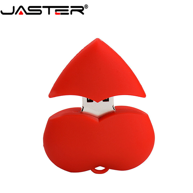 Jaster Ổ Đĩa U Bút 4GB 8GB 16GB 32GB 64GB Hoạt Hình Trái Tim Đỏ Quà Tặng Tốt Nhất đèn LED Cổng USB